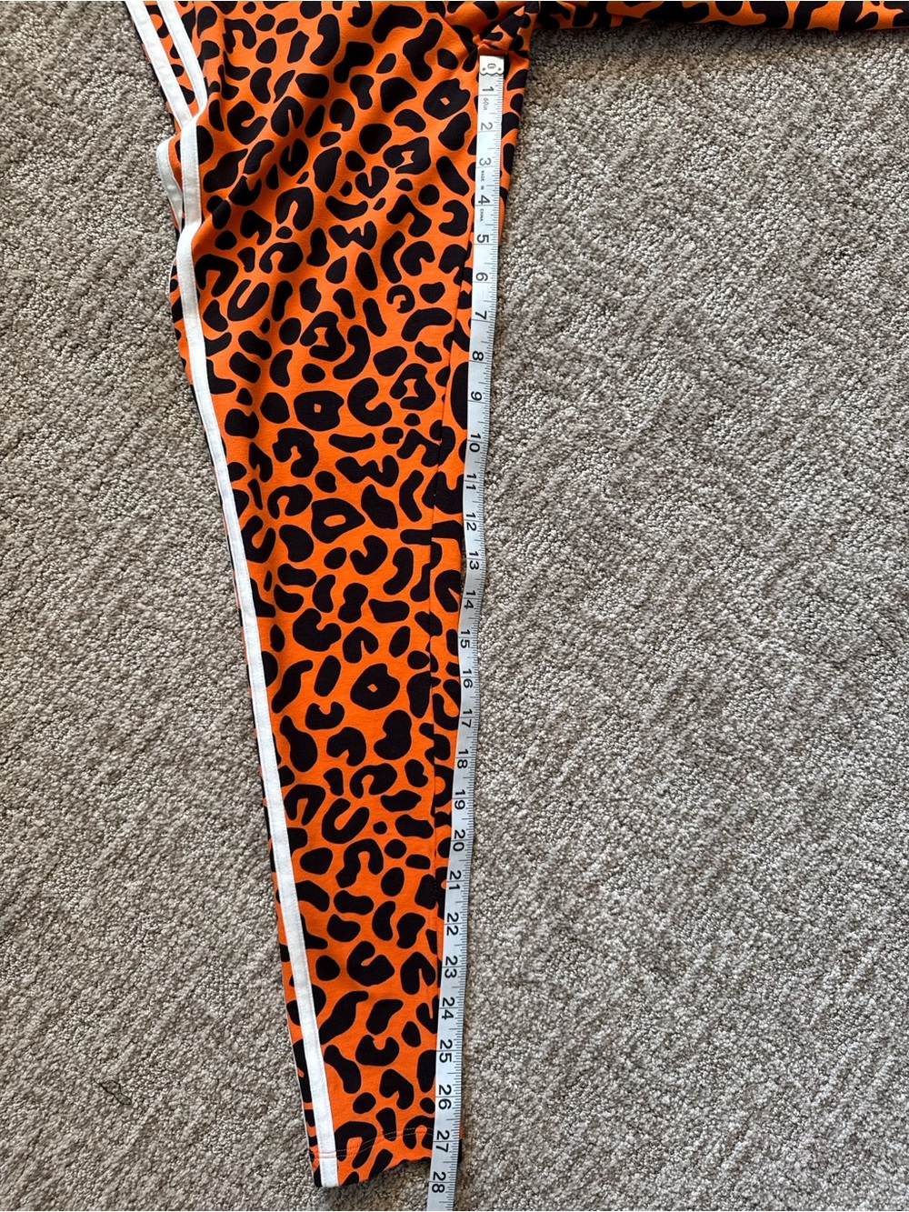 Adidas Leopard Print Leggings with Side Stripes - Picture 5 of 7